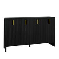 KOMMODE aus Spanplatte 140x38x80cm in Schwarz mit verstellbaren Einlegeböden - Schwarz, Holzwerkstoff (140/80/38cm) - Modfu