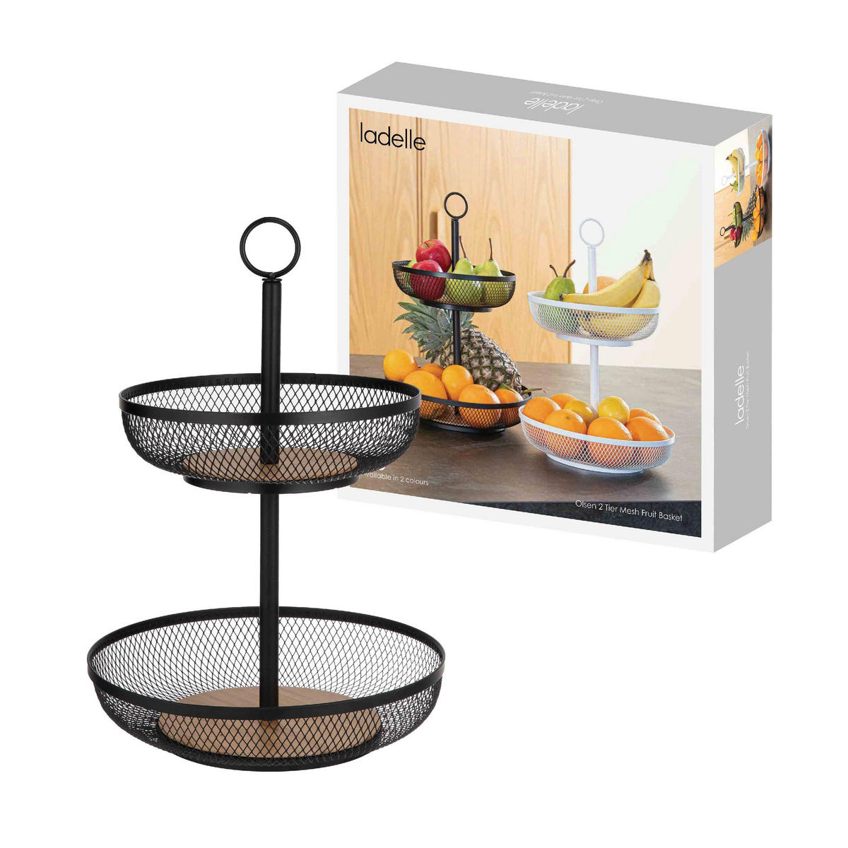 ETAGEREN Olsen mit 2 Etagen - Schwarz, Metall (31.5/45cm) - Ladelle