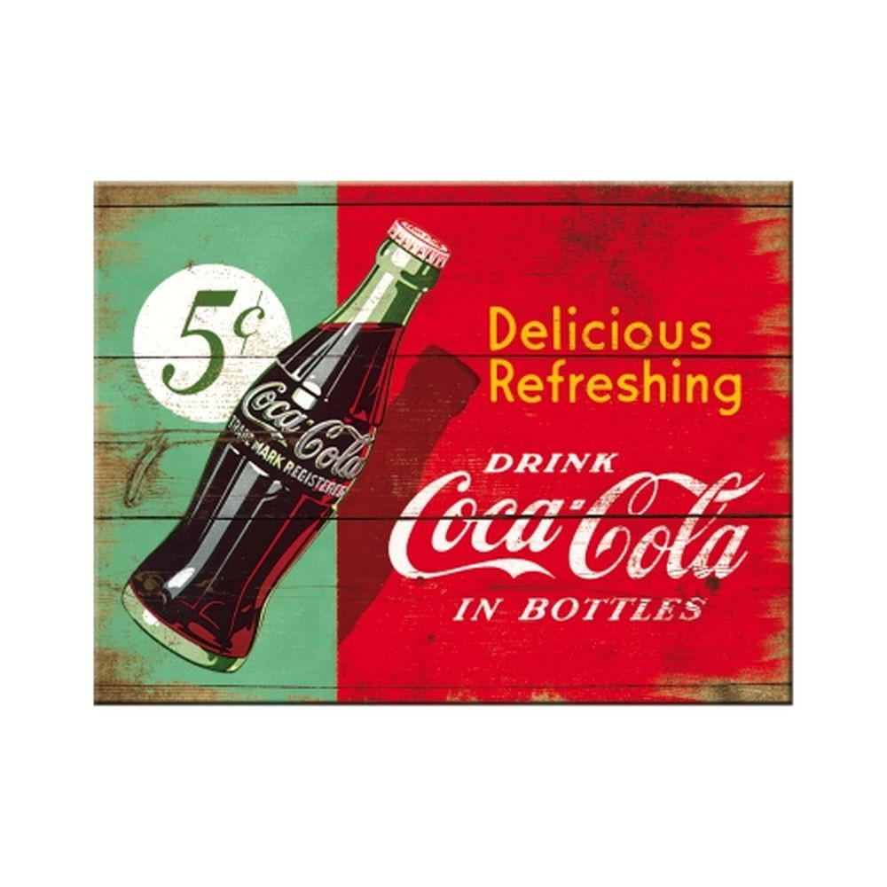 MAGNET 6/8 cm Coca-Cola Delicious Refreshing Green - Multicolor, Metall (8/6/0.1cm) - Nostalgic-Art