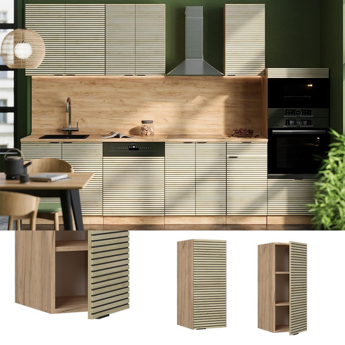 HÄNGESCHRANK Fame-Line Eiche Paneel 30 cm - Honigeiche/Eichefarben, Holzwerkstoff (30/72/34.1cm) - Vicco