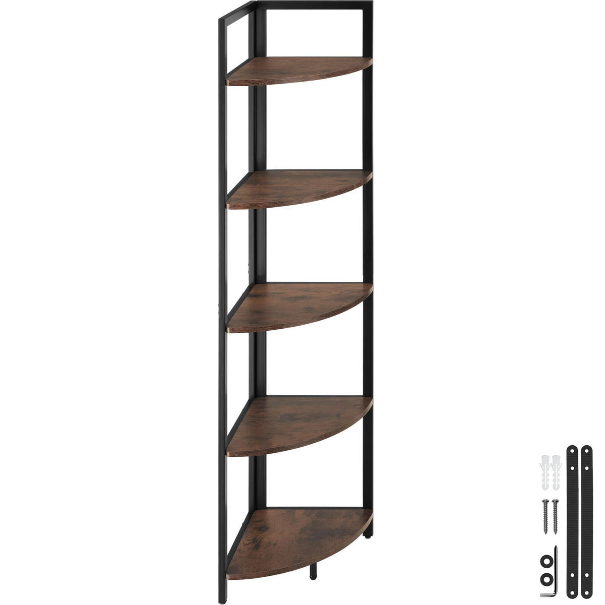 ECKREGAL Castlebar ,inklusive Kippschutz, 30 x 30 x 150 cm,Industrial Holz dunkel, rustikal - Rostfarben, Holzwerkstoff (30/150/30cm) - tectake