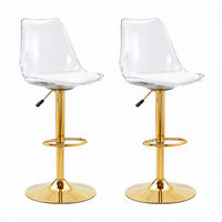 BARHOCKER 2er-Set höhenverstellbar drehbar Gold Transparent - Goldfarben, Metall (53.3/120/45.7cm) - Meubliv