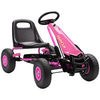 PEDAL-GOKART DE-06265 mit höhenverstellbarem Sitz, Bremse und Kupplung Rosa - Pink, Kunststoff/Metall (110/61/62cm) - ComfortXL
