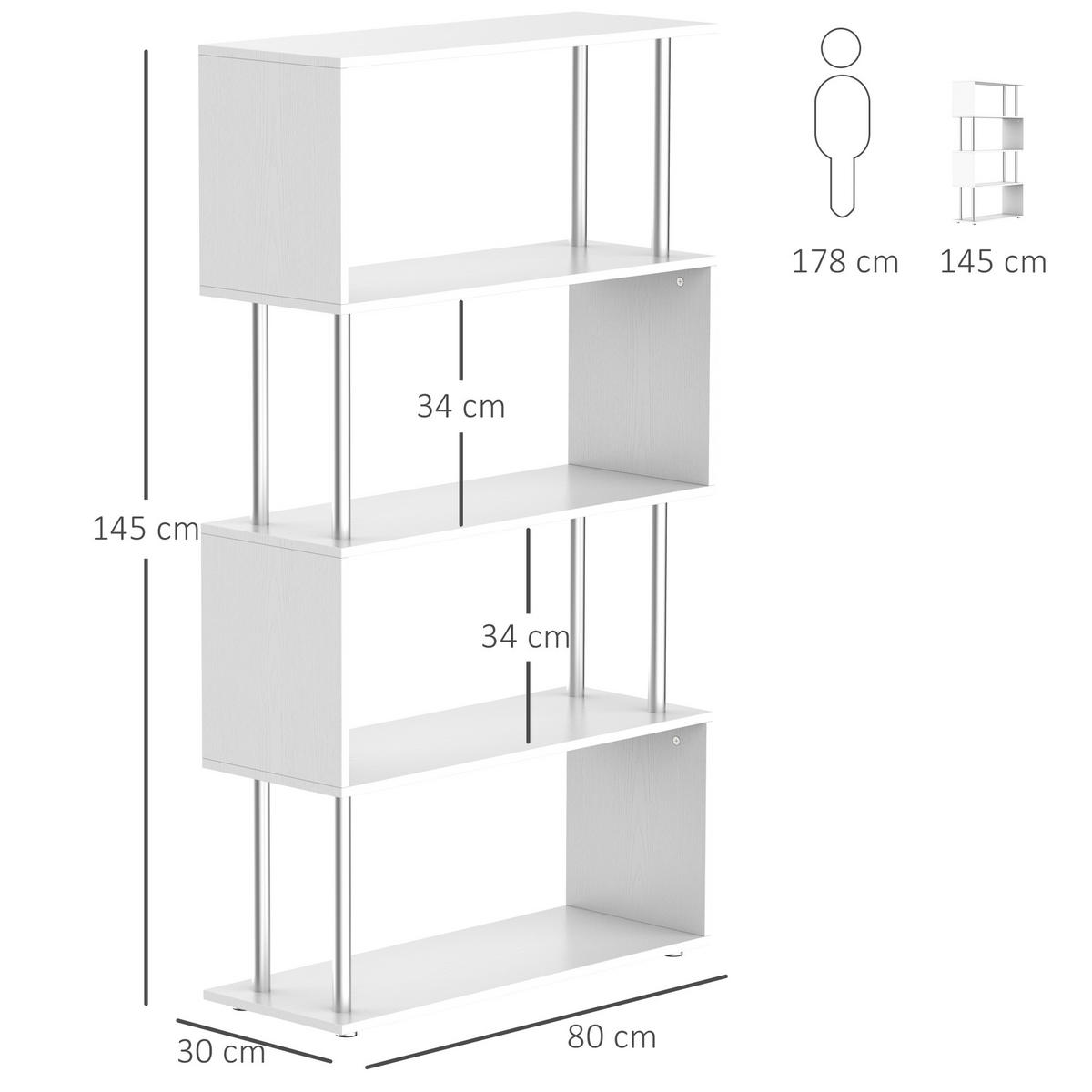 REGAL DE-15460 4 Ebenen, 34 cm Höhe Weiß - Weiß, Holzwerkstoff (30/145/80cm) - ComfortXL