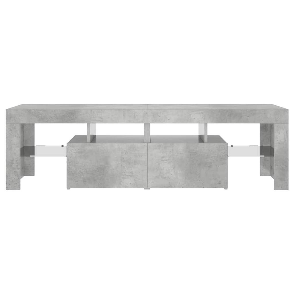 TV-SCHRANK Mit Led-Beleuchtung Betongrau 140/36,5/40 Cm - Grau, Holz (140/40/35cm) - vidaXL