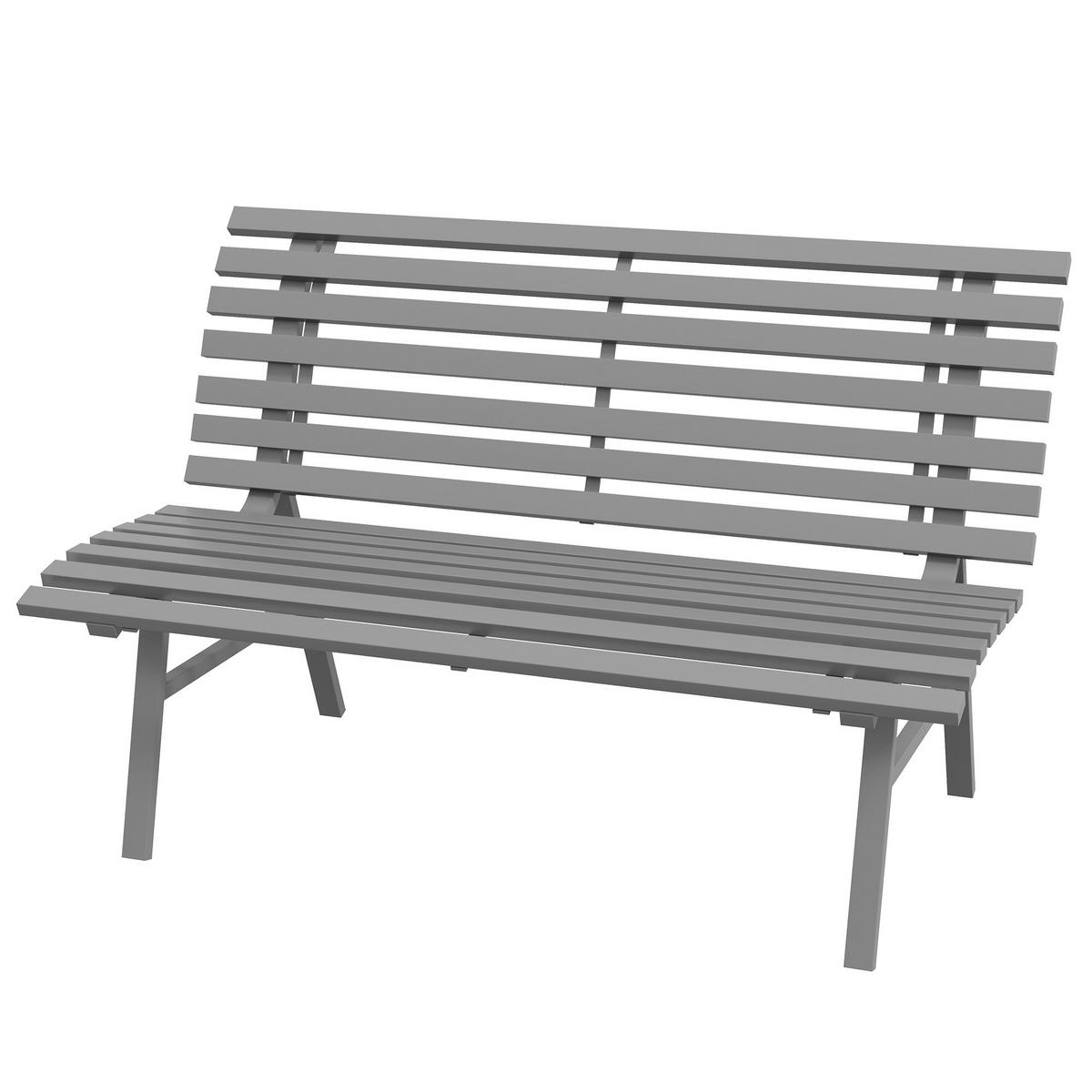 GARTENBANK DE-17772 2-Sitzer mit Lattenrost aus Aluminium Grau - Grau, Metall (123/79/67cm) - ComfortXL