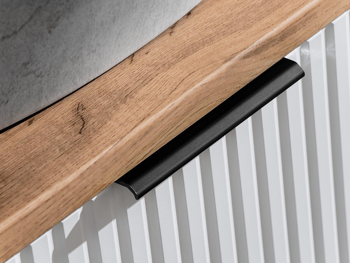 BADMÖBEL-SET 6 Teile - Adel White A BM43 in Weiß Matt/Wotan Eiche - Eiche Wotan/Weiß, Holz (140/57/46cm)