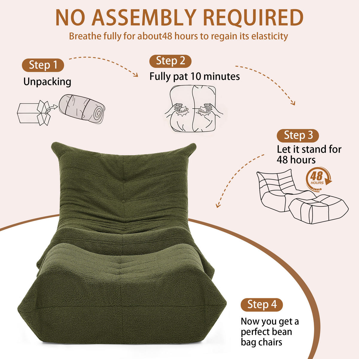 STOFFSOFA,SITZSACK Sofa mit Rückenlehne und Fußhocker, Grau - Grün, Textil (90/70/100cm)