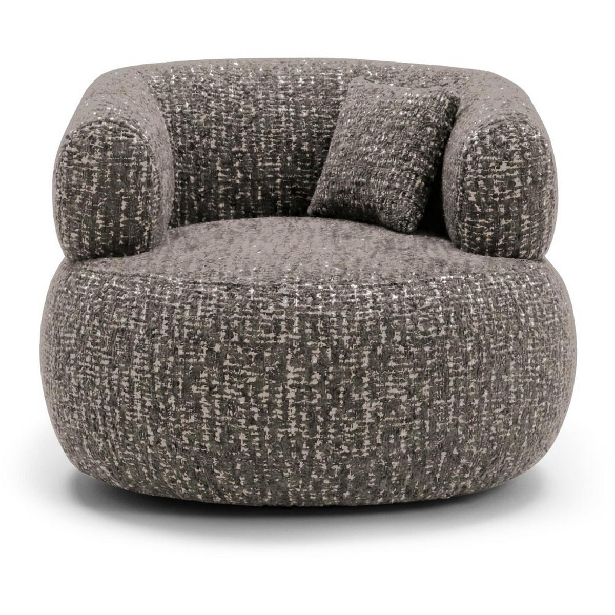 SESSEL Laila, Drehsessel mit runder Form, Braun, Geflecht-Stoff - Braun, Textil (95/75/97cm) - Beautysofa