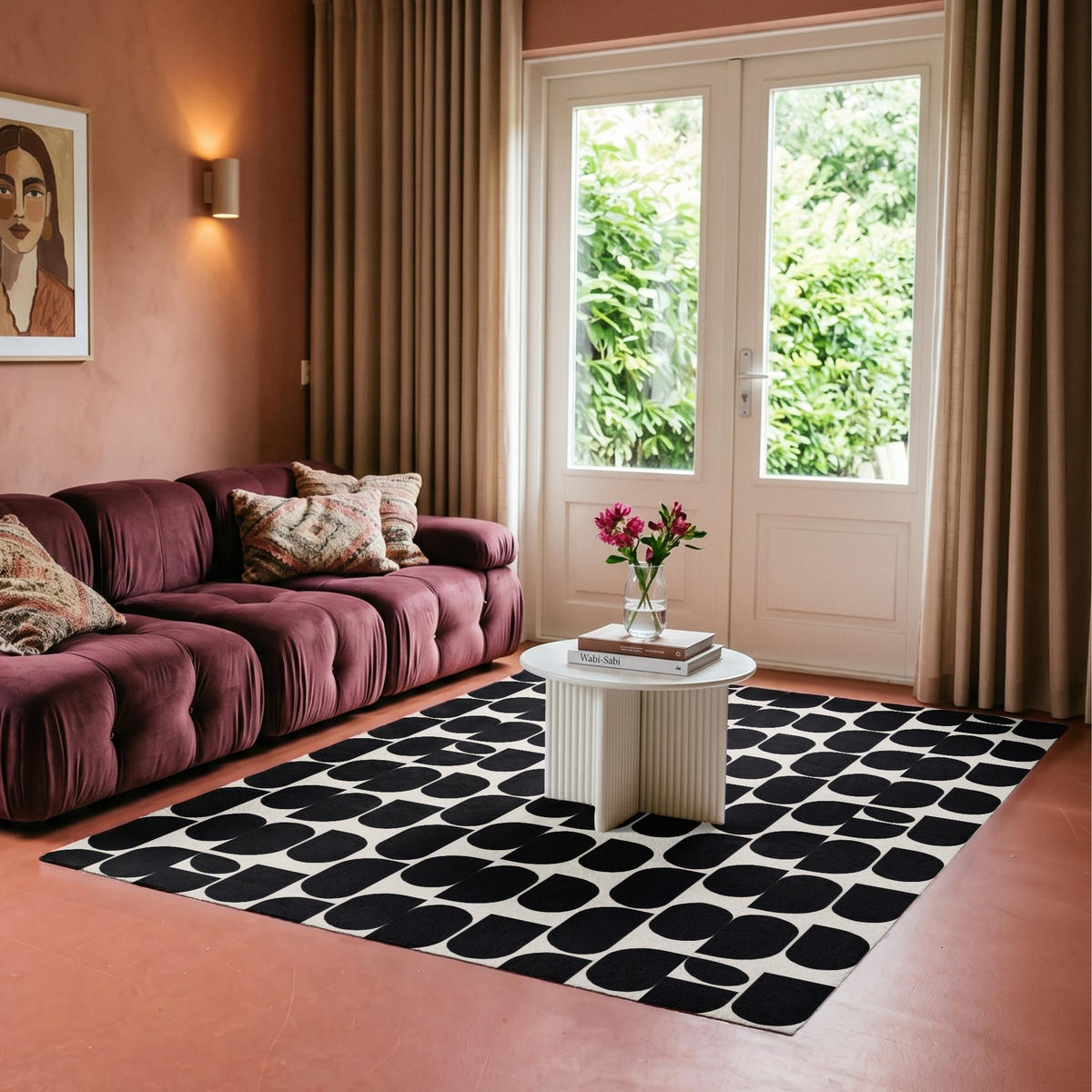 PREPROGE - Polkrogi - 150x230 cm - črna, umetna masa/tekstil (150/0.4cm) - OnlyWow