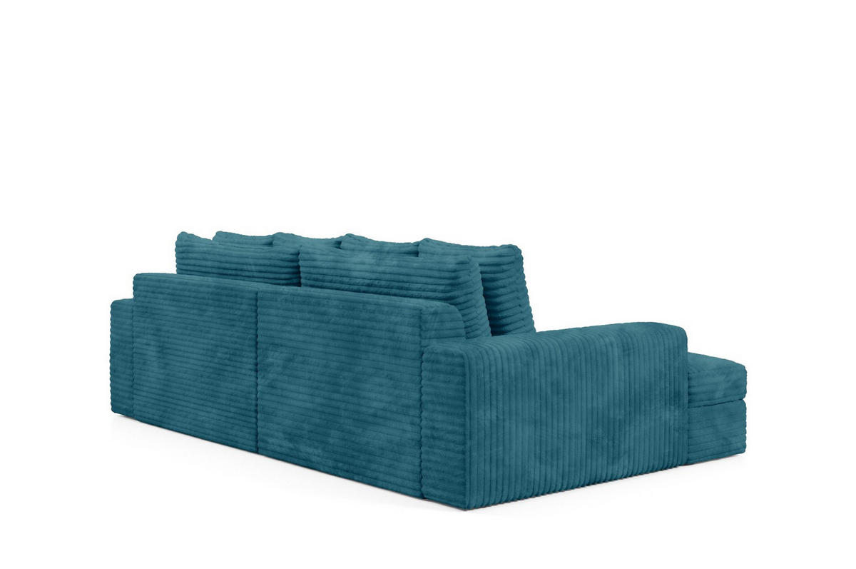 SCHLAFSOFA Premium Extra Komfort Blau - Blau/Schwarz, Holz/Holzwerkstoff (272/42/167cm) - Furnisell