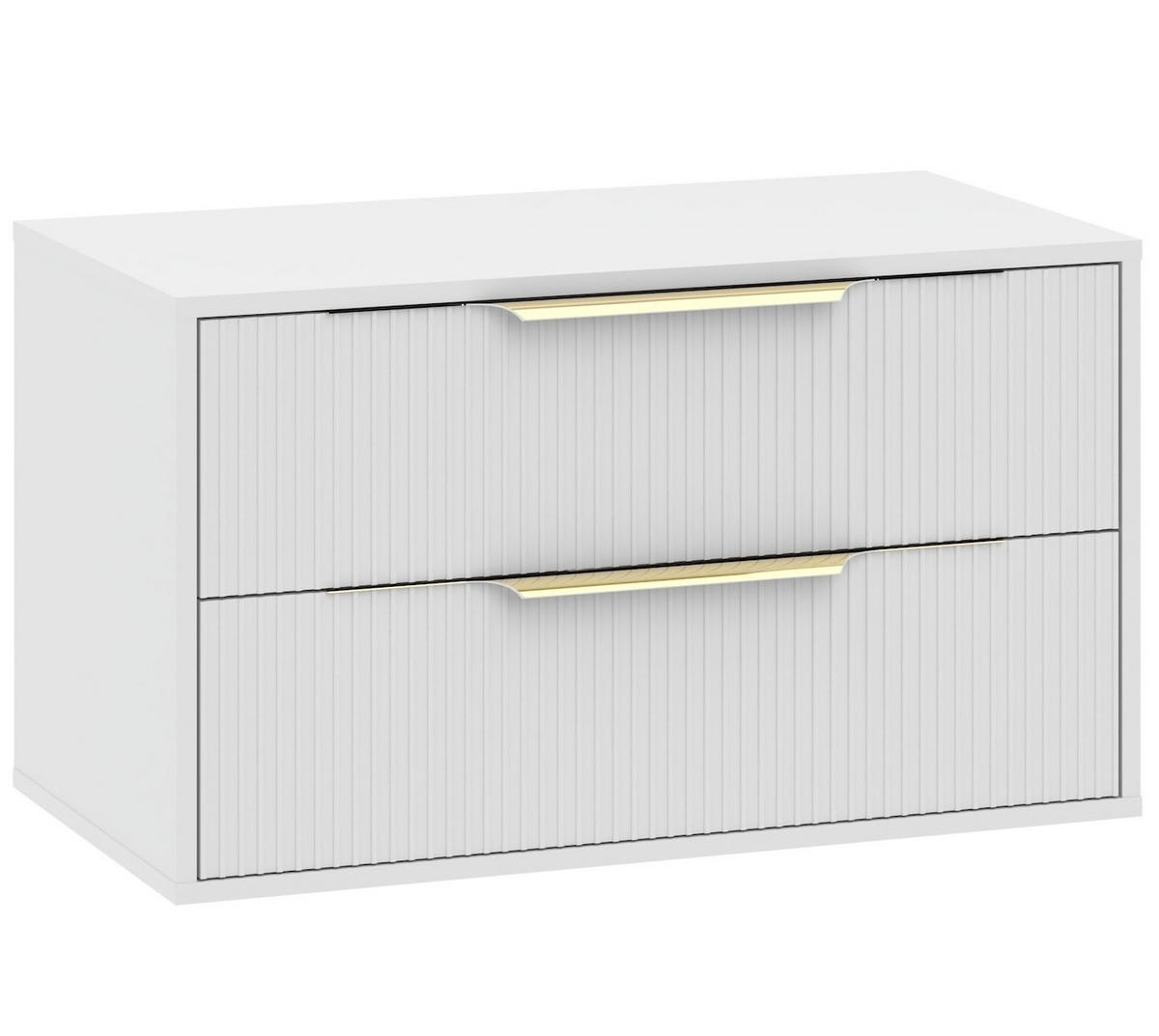 BADMÖBEL-SET Rimini 2 Teile Weiß Matt - 80 x 46 x 46 cm - Weiß, Holz (80/46/46cm) - Badplaats