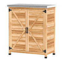 GARTENSCHRANK aus Fichtenholz 79x43x92 cm in Naturfarbe mit Regal & Arbeitsplatte - Naturfarben, Holz (43/92/79cm) - Modfu
