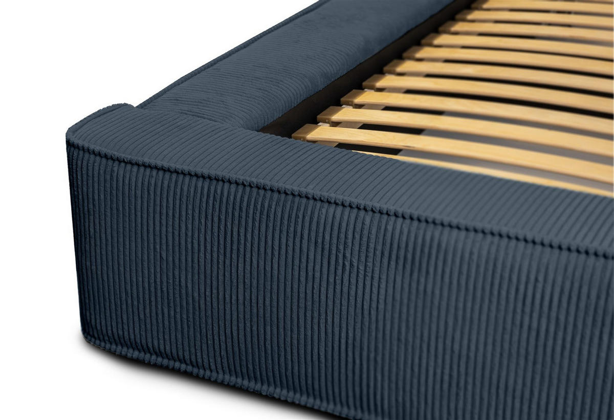 POLSTERBETT Modesto In Lincoln - Blau, Holzwerkstoff/Textil (180/200cm) - Fun Möbel