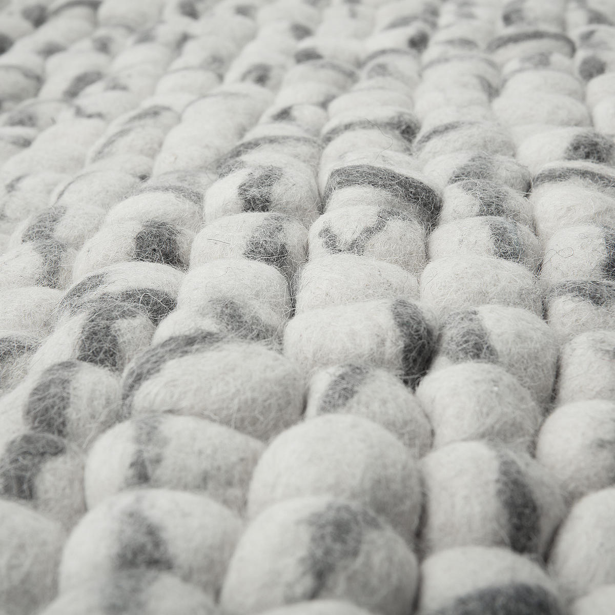 FILZKUGELTEPPICH Amdo 230/160 cm - Grau, Textil (160/230cm) - Beliani