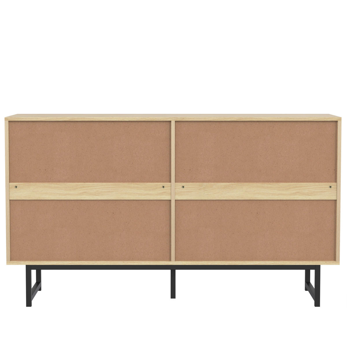 SIDEBOARD 140cm Rattan 4 Türen modern Stauraum - Naturfarben, Holzwerkstoff (39.5/80/140cm) - FLIEKS