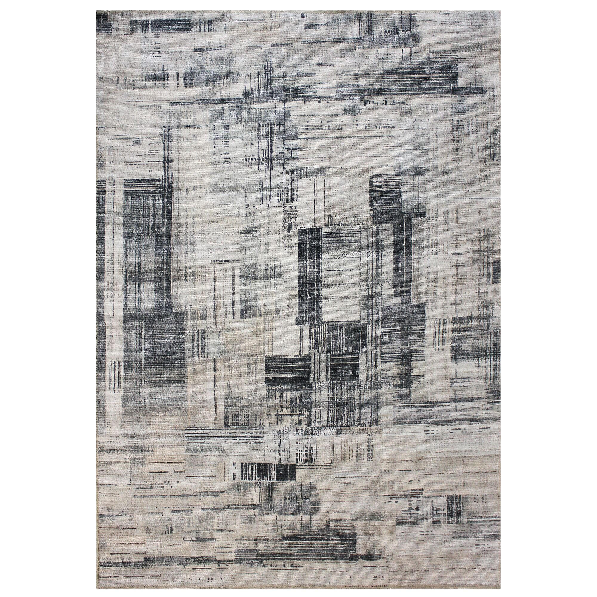 TEPPICH waschbar Abstrakt, Wohnzimmer schmutzabweisend Grau Rechteckig 190x290 - Grau, Textil (190/290cm) - KADIMA DESIGN