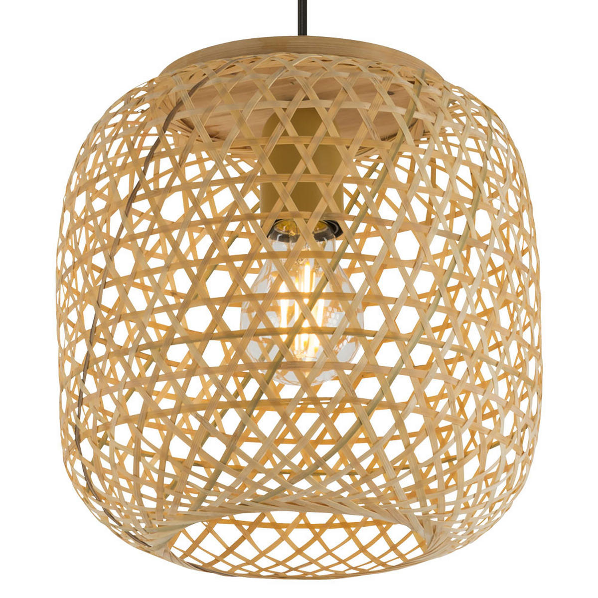 HÄNGELEUCHTE Bambus Geflecht Braun - Braun, Holz (23/23/135cm) - Globo Lighting