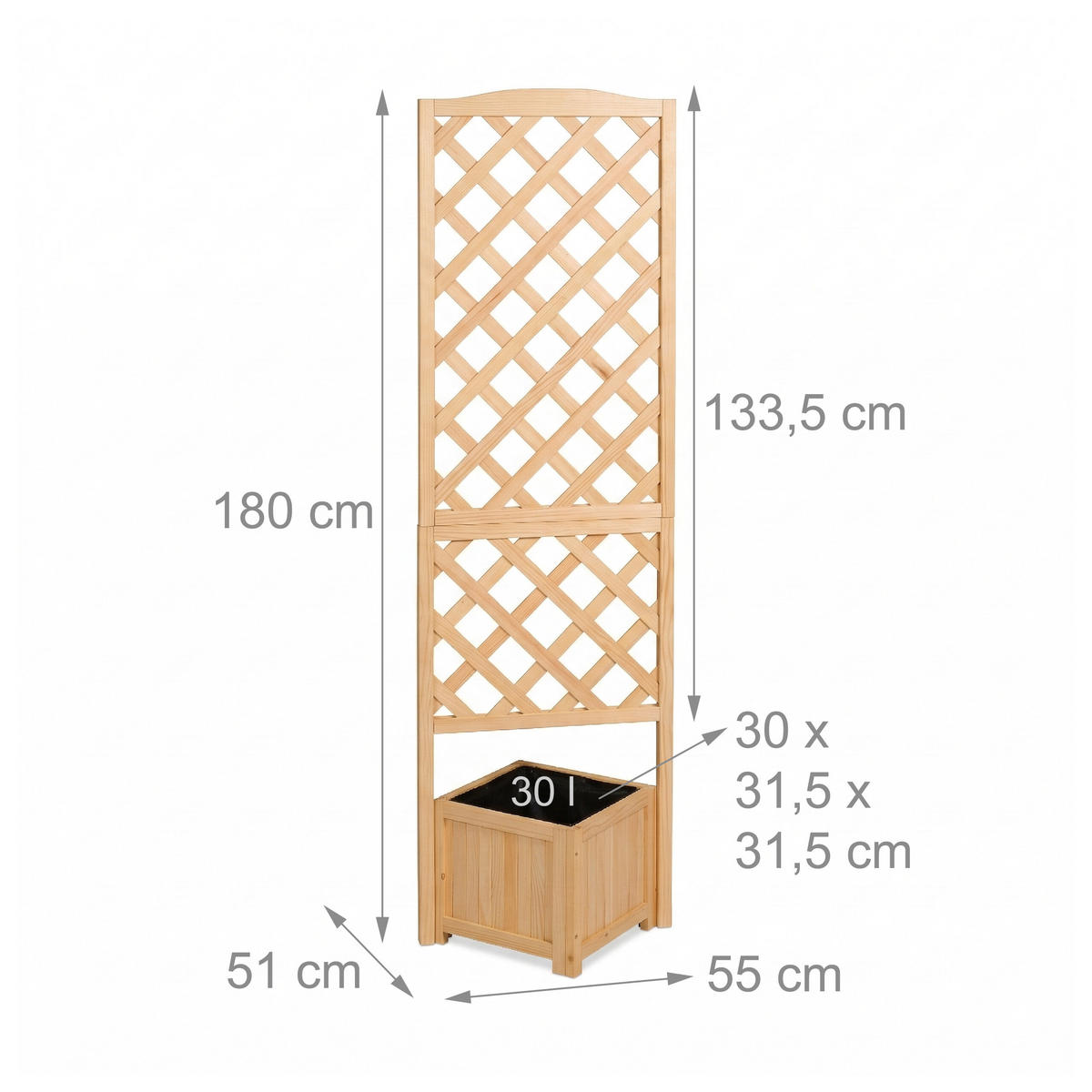 KVĚTINOVÝ box - béžová, dřevo/textil (55/180/51cm) - Relaxdays