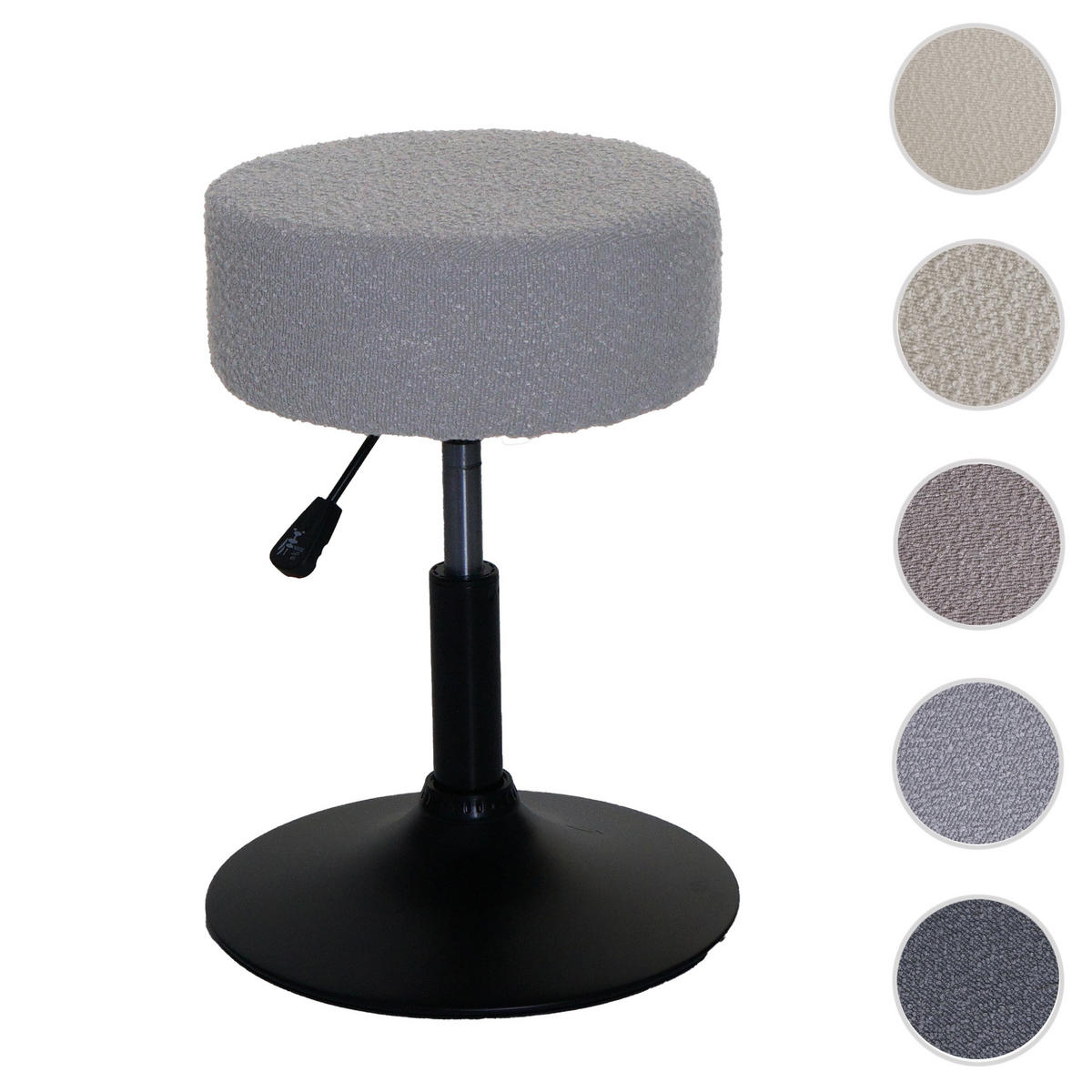 HOCKER Hellgrau - Hellgrau, Textil (37/57/37cm) - MCW