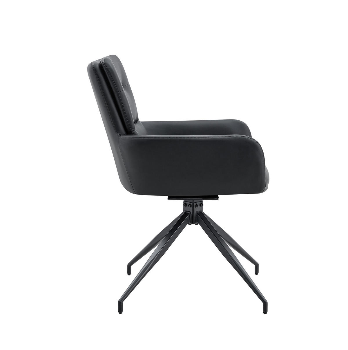 DREHSTUHL 2er-Set 360° drehbar 85 cm PU Schwarz Metall - Schwarz, Metall (50/85/55.1cm) - Meubliv