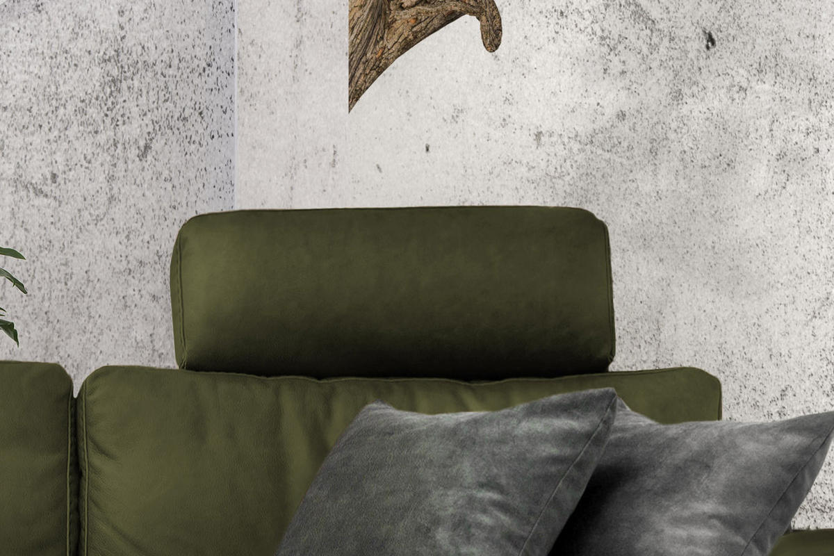 ECKSOFA XL MOTOR. RELAXFUNKTION LOLA Dunkelgrün Webstoff - Dunkelgrün/Schwarz, Textil (304/178cm) - KAWOLA