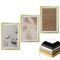 WANDBILDER 3er Set - 40x60 cm Goldrahmen - Steine, Holz, Stofftexturen - Goldfarben, Kunststoff (40/60cm) - ArtPrintCave