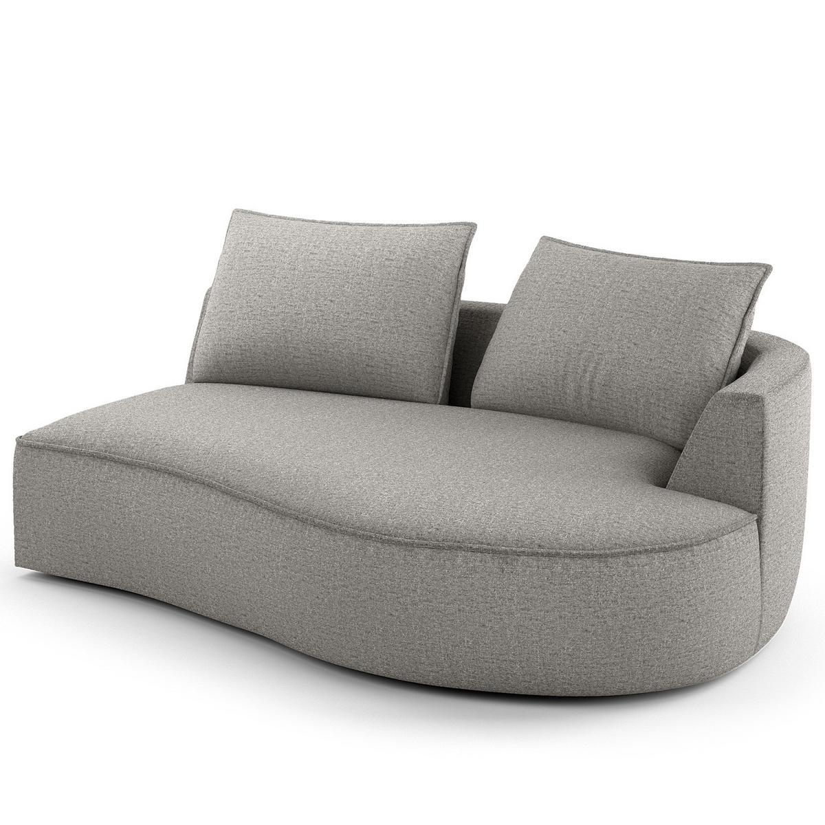 OTTOMANE - modular - Schwarz/Hellblau, Kunststoff/Textil (196/82/146cm) - home24
