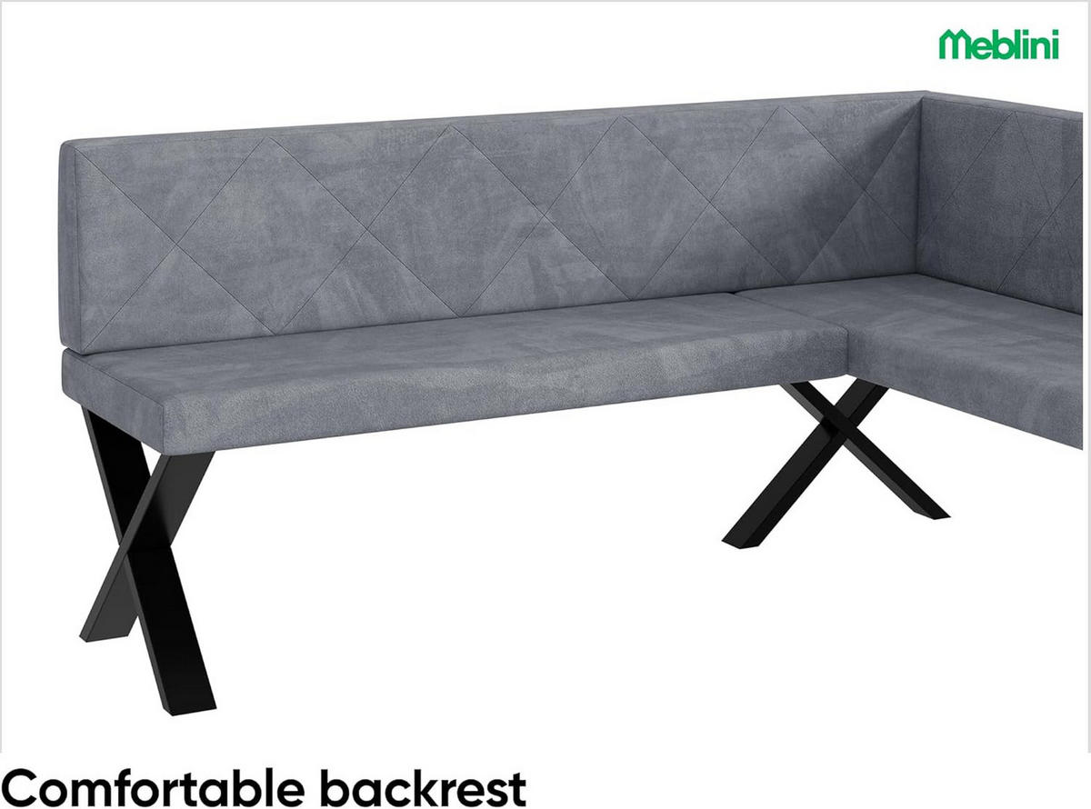 ECKBANK ERIC_X - Grau, Textil (128/168cm) - Meblini