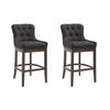 BARHOCKER 2er Set Stoff Schwarz - Schwarz, Holz/Textil (55/109/57cm) - CLP