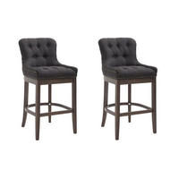 BARHOCKER 2er Set Stoff Schwarz - Schwarz, Holz/Textil (55/109/57cm) - CLP