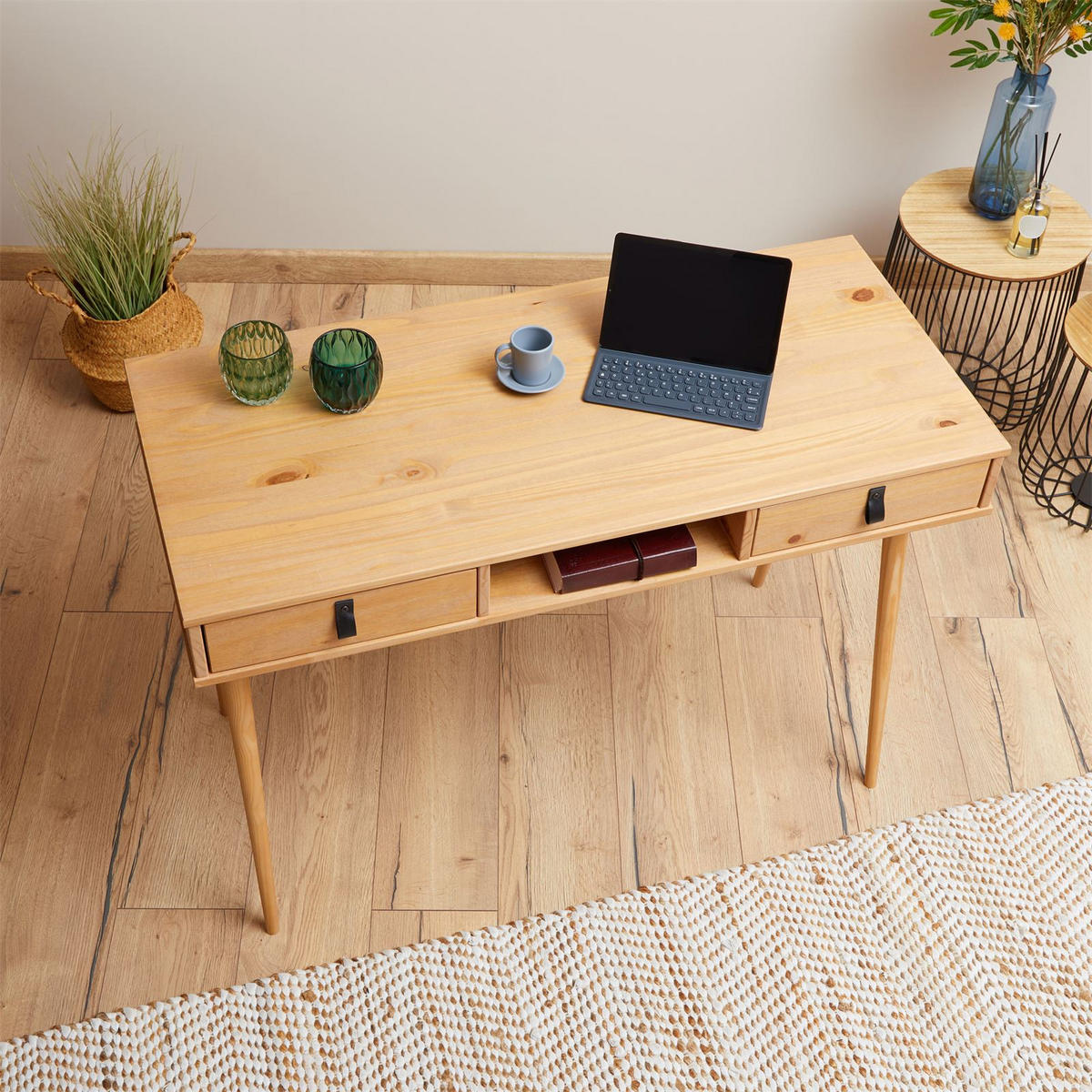 SCHREIBTISCH KIM - Braun, Holz (50/110/76cm) - IDIMEX