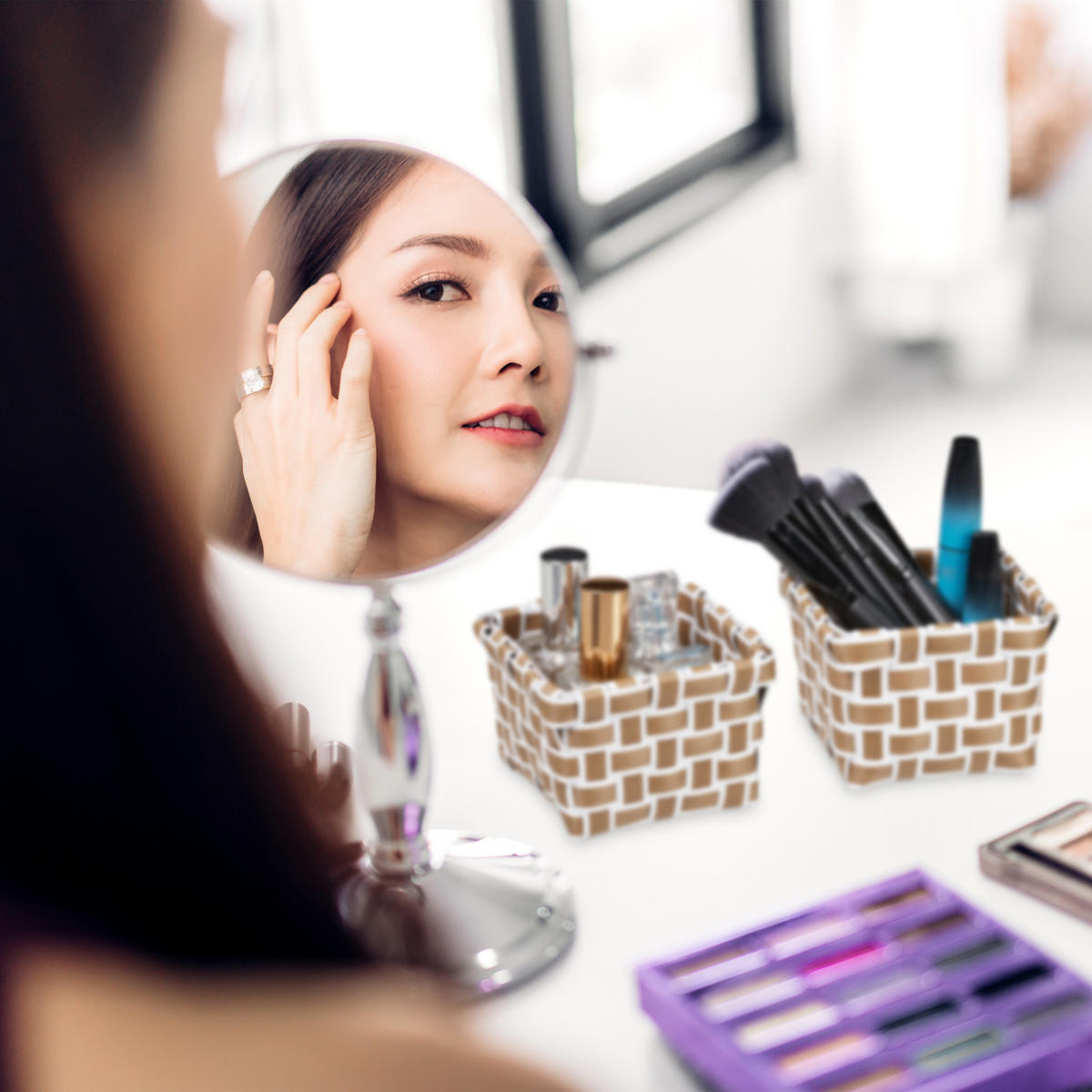 4XAUFBEWAHRUNGSKORB - Multicolor, Kunststoff/Metall (23.5/10/23.5cm) - Relaxdays