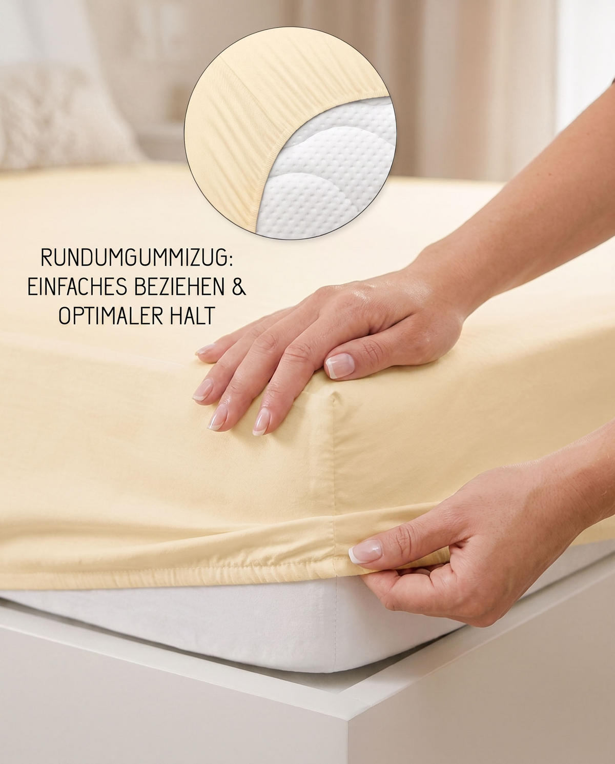 SPANNBETTTUCH Deluxe Jersey gelb, 180x200 cm - 200x220 cm - Gelb, Textil (200/220cm) - biberna