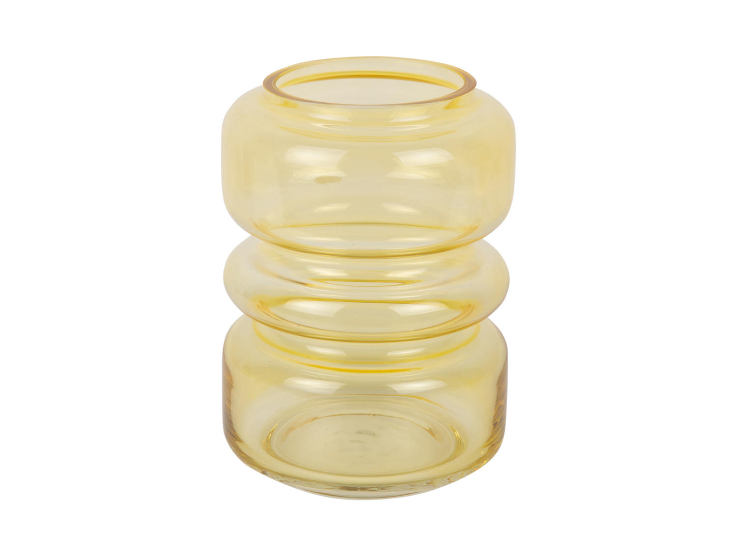 VASE Maravillo Gelb 14.5/14.5/20 cm - Gelb, Glas (20cm) - Present Time