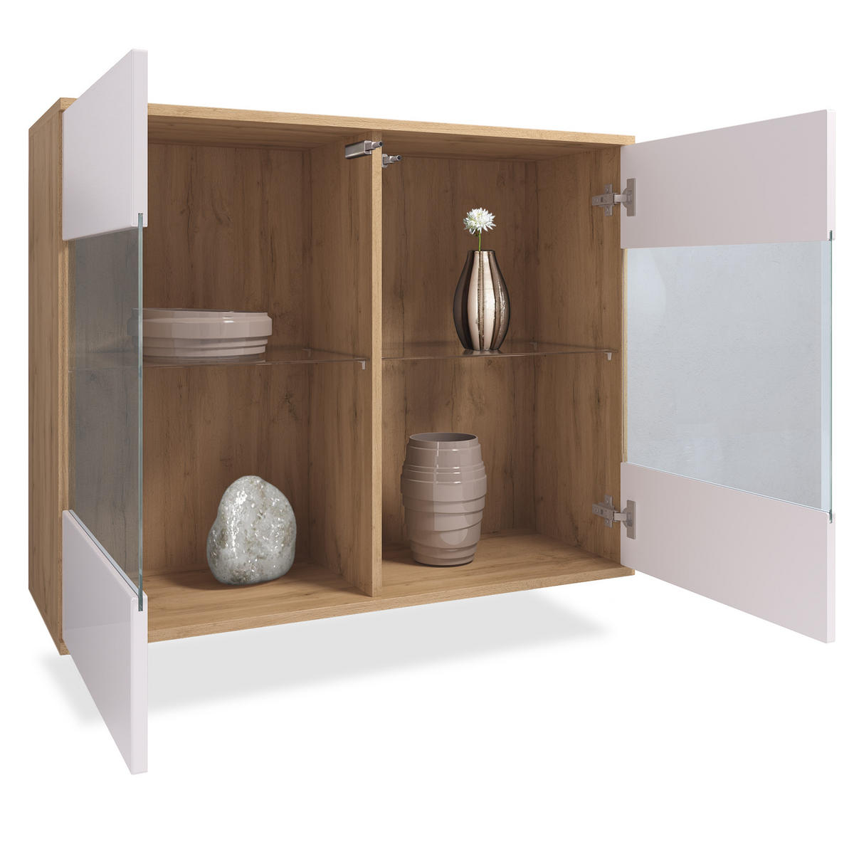 KOMMODE Bari Schwarz Hochglanz - Schwarz Hochglanz, Holzwerkstoff (92.5/73.5/35cm) - Vladon