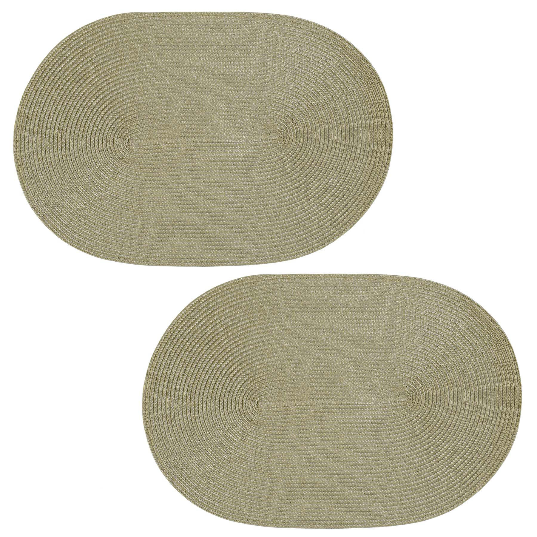 PLATZSET 2er Set Polypro Natur oval 45x30 cm Tischset - Naturfarben, Kunststoff (30/45cm) - TiborTex
