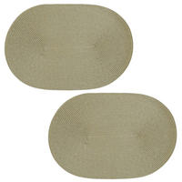 PLATZSET 2er Set Polypro Natur oval 45x30 cm Tischset - Naturfarben, Kunststoff (30/45cm) - TiborTex