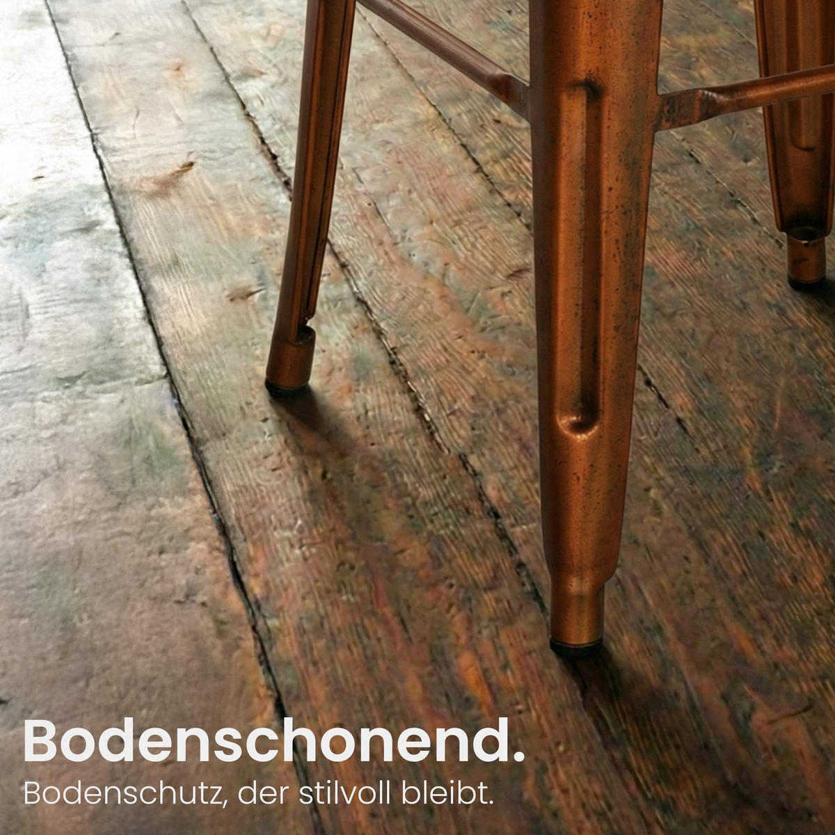 BARHOCKER Metall kupfer - Eukalyptusholzfarben/Kupferfarben, Metall (44/96/43cm) - CLP