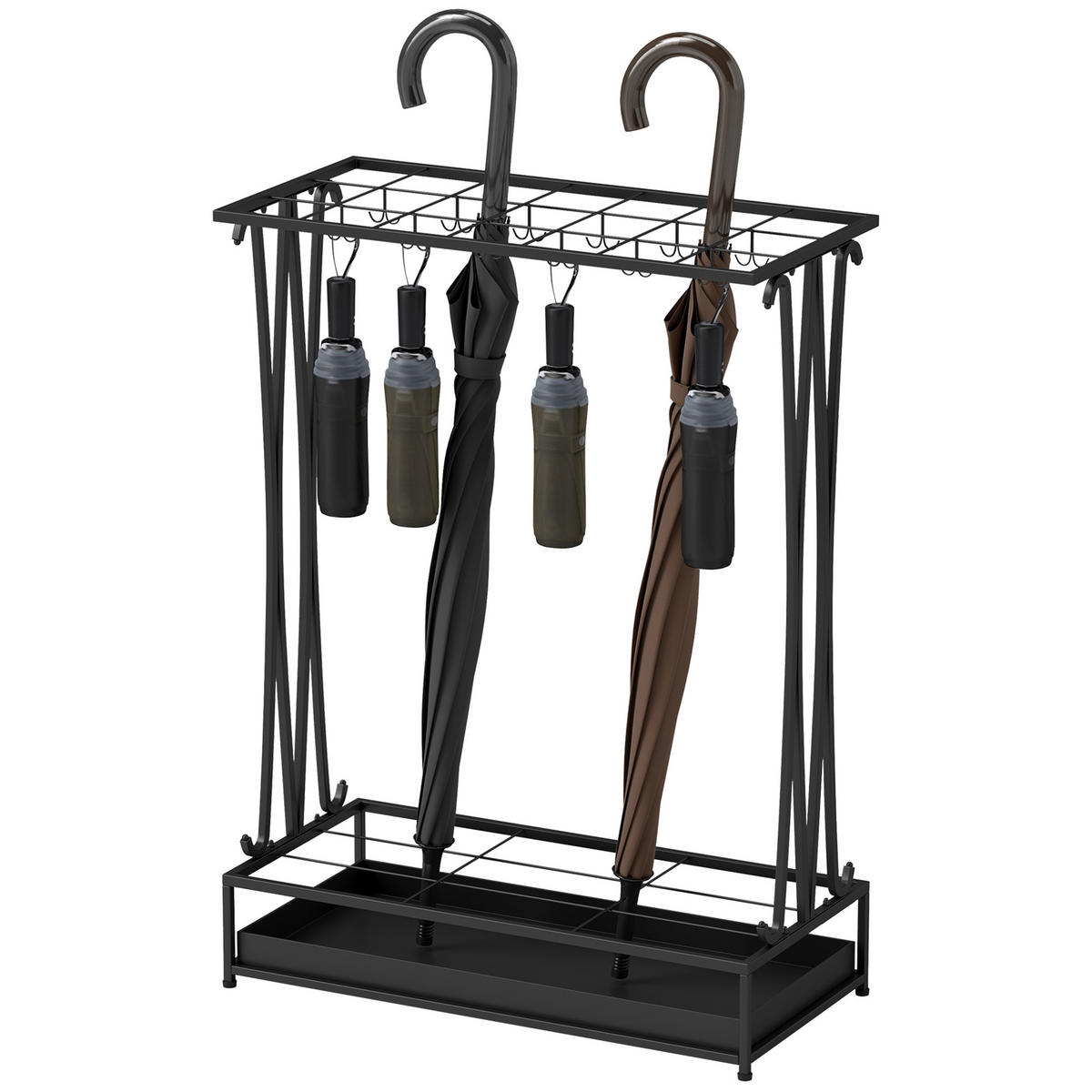 SCHIRMSTÄNDER DE-09693 Schwarz - Schwarz, Metall (50/68/24cm) - ComfortXL
