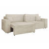 SCHLAFSOFA Karl Cord mit L-Funktion - Creme/Schwarz, Holz/Kunststoff (245/82/139cm) - MIRJAN24