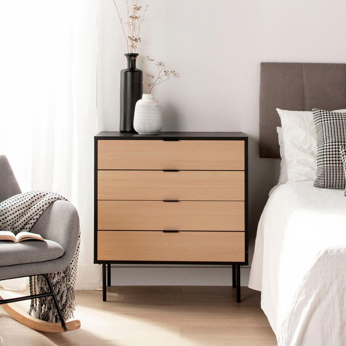 KOMMODE MIT SCHUBLADEN Copenhague Zweifarbig 80 cm x 85 cm - Multicolor, Holzwerkstoff (80/85/40cm)