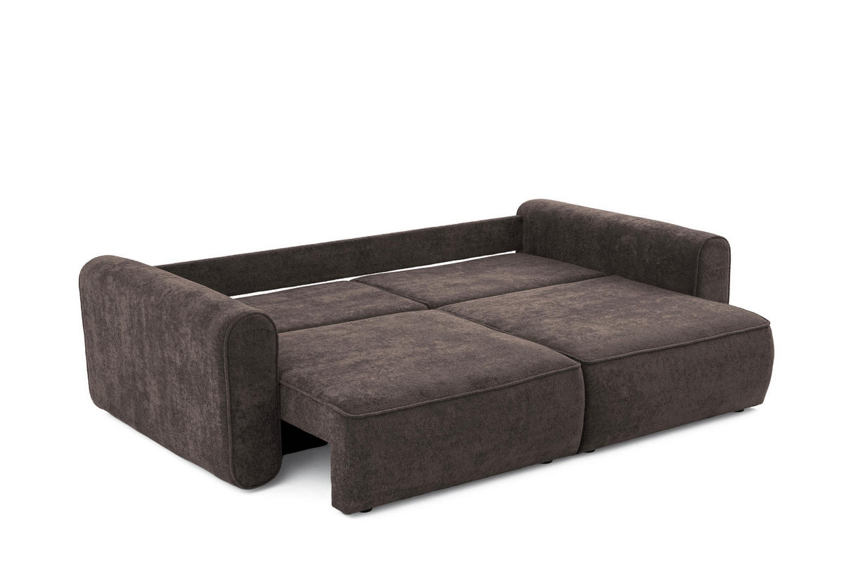 ECKSOFA Motion mit Schlaffunktion Funktional 3-sitzer Sofa - Braun, Textil (250/120cm) - Muffo