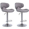 BARHOCKER 2er Set Stoff hellgrau - Chromfarben/Hellgrau, Textil/Metall (46/88/49cm) - CLP