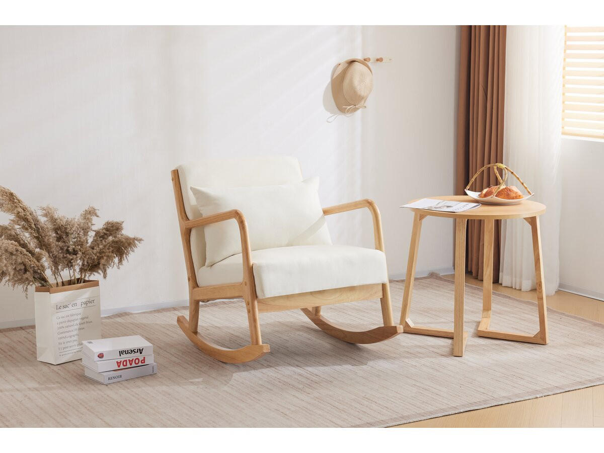 SCHAUKELSESSEL Clinton Beige - Beige, Holz/Textil (65/80/81cm) - Habitat Garten