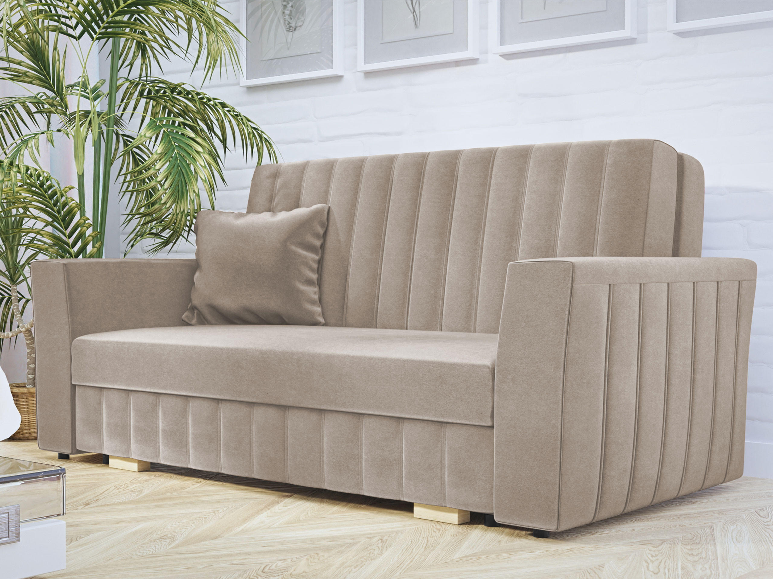 SCHLAFSOFA Viva Glam III - Naturfarben, Holz/Kunststoff (160/85/98cm) - MIRJAN24