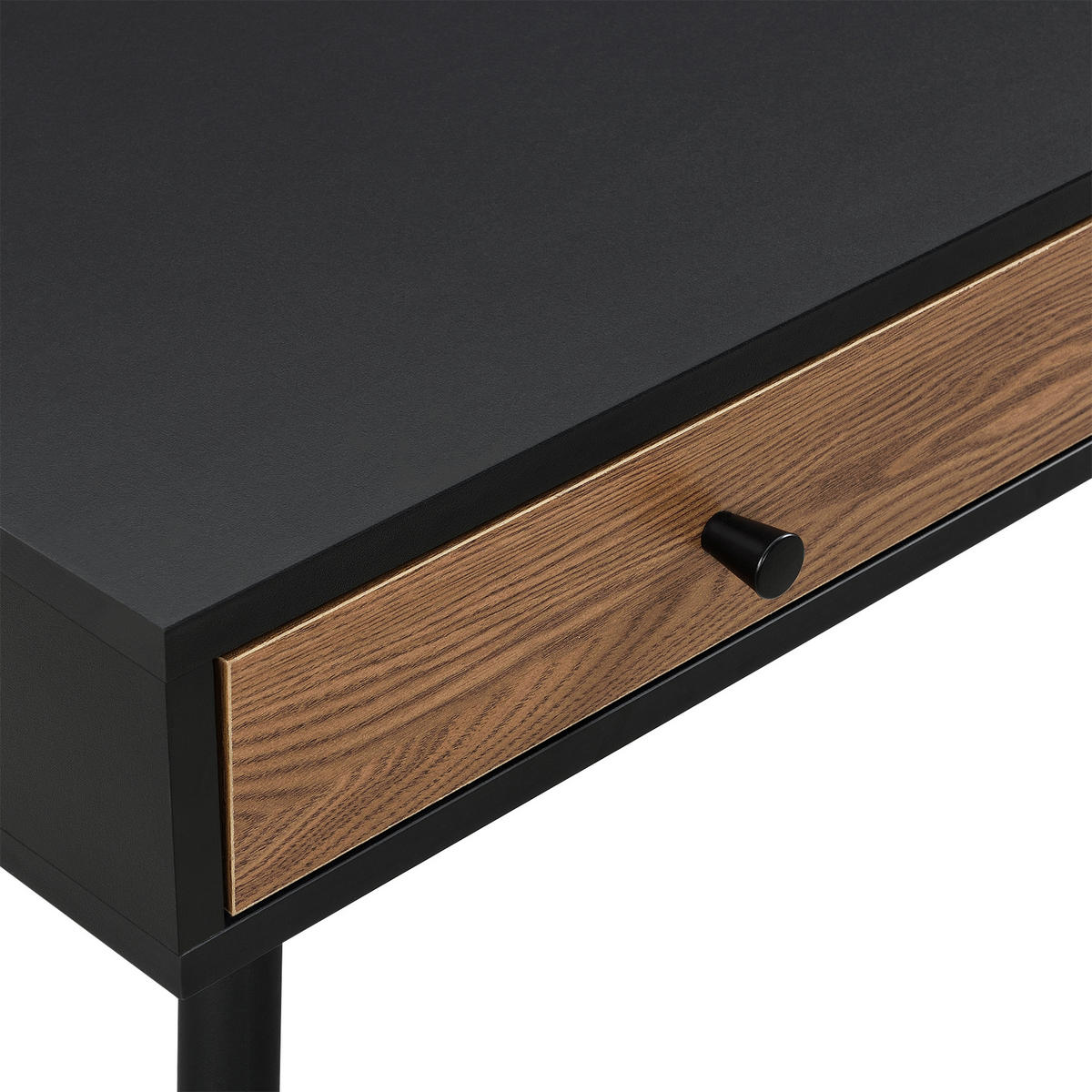 SCHREIBTISCH Tumba - Schwarz, Holzwerkstoff/Metall (48/115/75cm) - [en.casa]