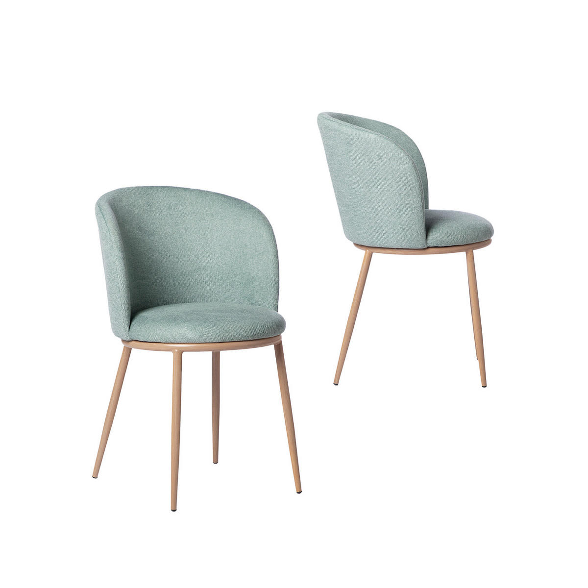 ESSZIMMERSTUHL Nolan Grün 51 cm x 80 cm 2er-Set - Grün, Textil (51/80/57cm) - Klast Home