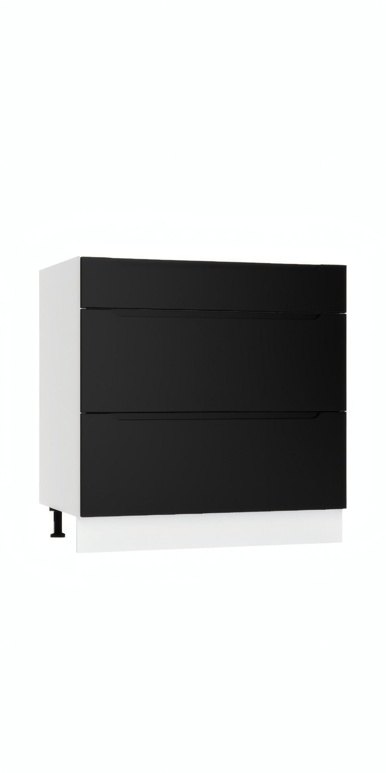 UNTERSCHRANK D80S3 - Zivora - 3 Schubladen für effiziente Organisation - Schwarz, Holz (80/82/52.4cm) - ROYAL24_MARKT