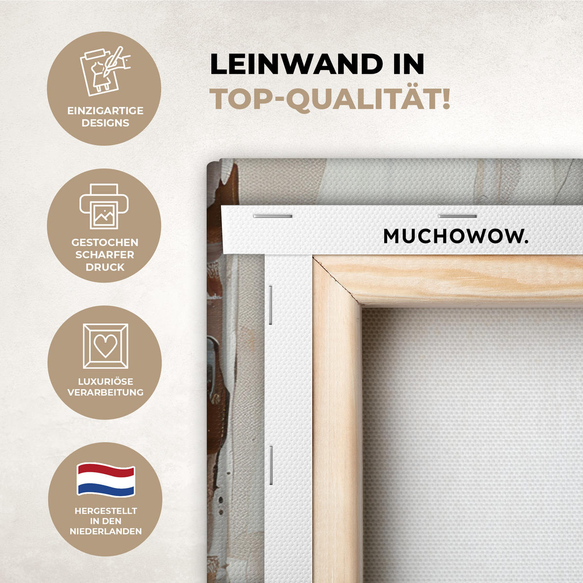 LEINWANDBILD Frau - Lackierung - Porträt - Modern Wandbild Wohnzimmer 50x50 cm - Altrosa, Textil (50/50cm) - MuchoWow